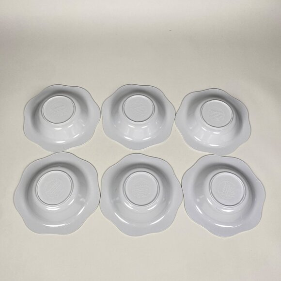 Trudeau Melamine Salad Cereal Bowls Set of 6 Fruit Blueberry Print Scallop Edges - Picture 6 of 9